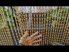 Decoración de la puerta o ventana de la cortina de metal de cadena de gancho azul con pantalla de mosca de cadena