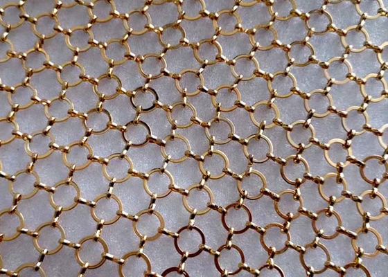 Ring Mesh Curtain Decorates Your Room y oficina decorativos de cobre amarillo y de cobre
