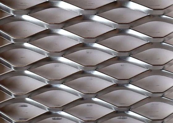 Plata Aluminio Diamante Hole Decorativo Expandida malla de metal para arquitectura e industria
