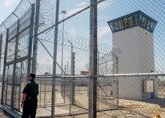 Defensa militar 10 pies de cerca de enlace de cadena con alambre de púas y alambre de afeitar