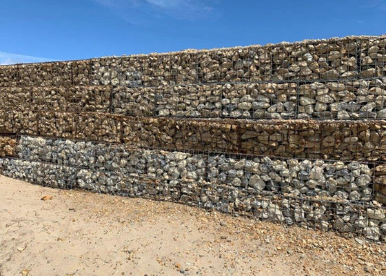 Triple torsión hexagonal tejido de malla tejida Gabion Cestas simplemente llenado con piedra natural para canales