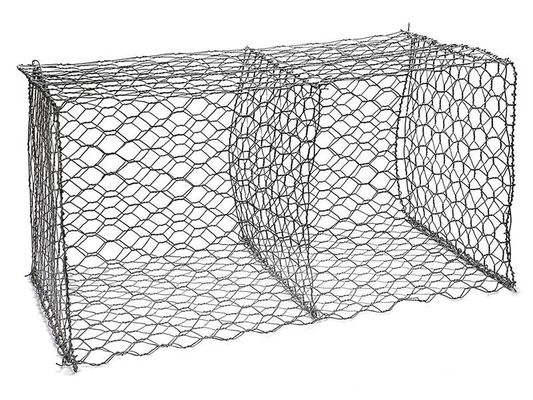 60 × 80 mm Cestas de gabión tejido 1mx1mx1m alambre para una mayor capacidad de carga y durabilidad