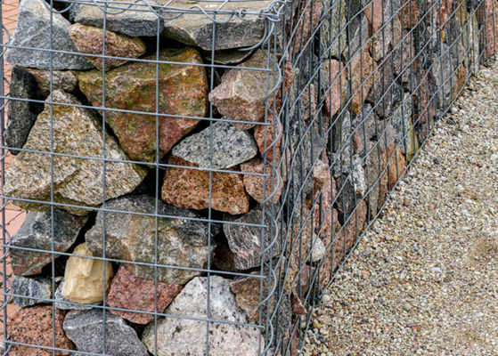 Construcción de alambre de 4 mm de diámetro Galfan Gabion Baskets para el control de la erosión
