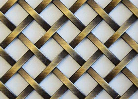 Cuadrícula de alambre tejido arquitectónico de metal decorativo de bronce