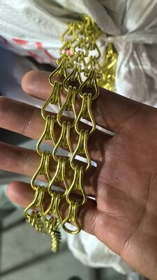 Cadena de gancho de aluminio anodizado Cortina de metal con tamaño de gancho de 1.5x9x17mm y acabado en oro rosa