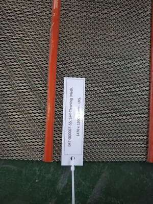 Malla autolimpiante de alambre recto SS 304 1470x1360mm Gancho LHS de 1.2 mm Con Tiras de Poliuretano